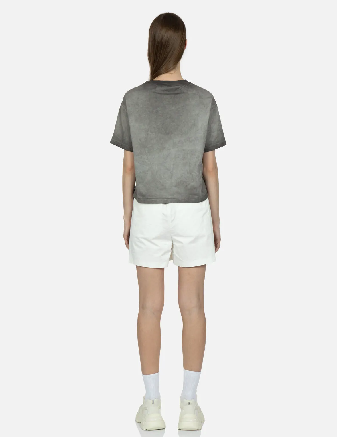 Seagull Print and Stitching Washed T-shirt