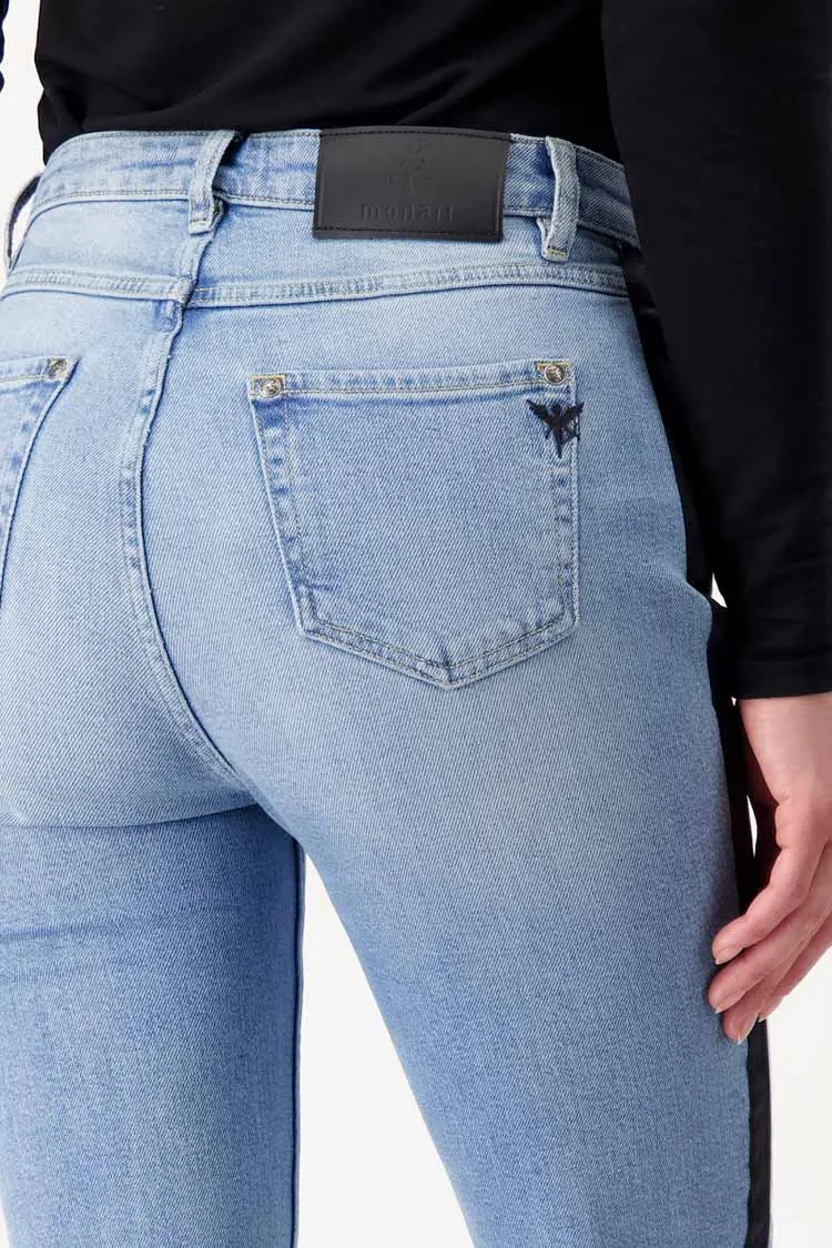 Side Ribbon Flared Jeans