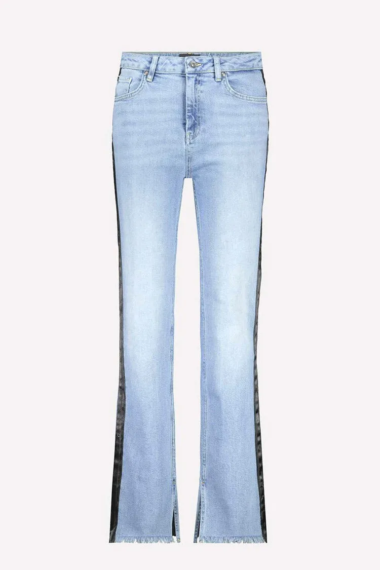 Side Ribbon Flared Jeans