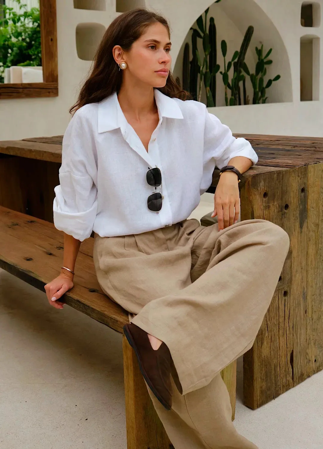 Sure, here is the optimized title for the e-commerce product in English with modifiers: Tate Comfortable Relaxed Fit Cotton Linen Pants