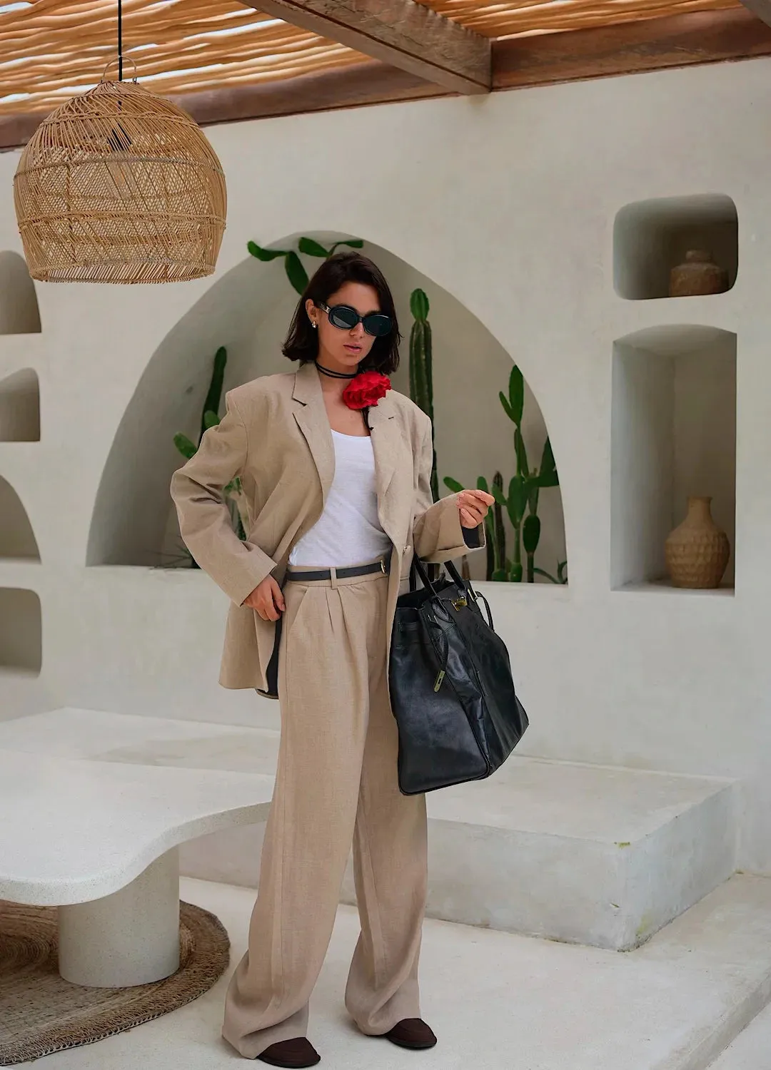 Sure, here is the optimized title for the e-commerce product in English with modifiers: Tate Comfortable Relaxed Fit Cotton Linen Pants