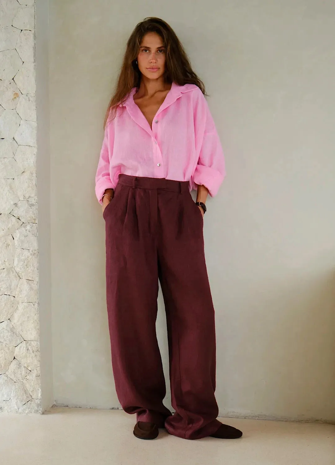 Sure, here is the optimized title for the e-commerce product in English with modifiers: Tate Comfortable Relaxed Fit Cotton Linen Pants