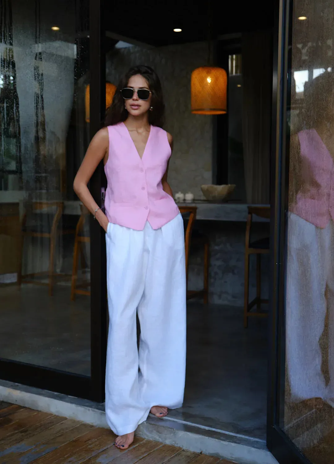 Sure, here is the optimized title for the e-commerce product in English with modifiers: Tate Comfortable Relaxed Fit Cotton Linen Pants