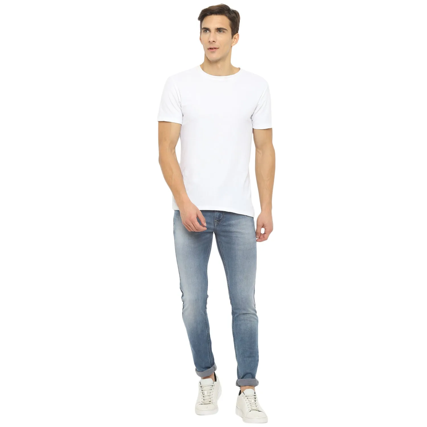 Turtle Men Light Blue Narrow Fit Fade Jeans