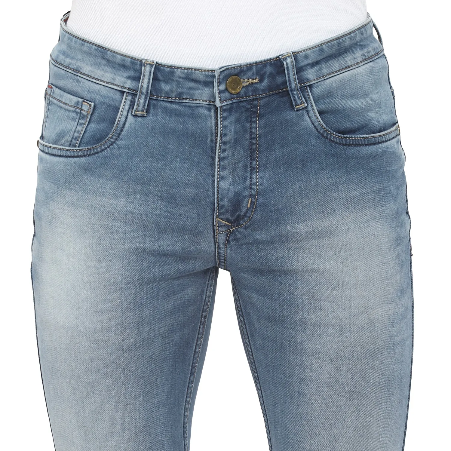 Turtle Men Light Blue Narrow Fit Fade Jeans
