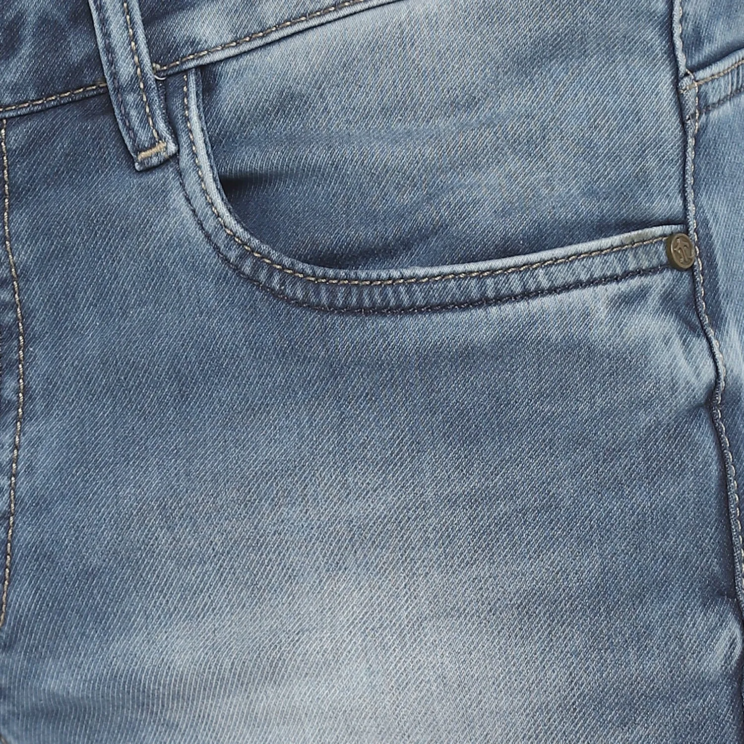 Turtle Men Light Blue Narrow Fit Fade Jeans