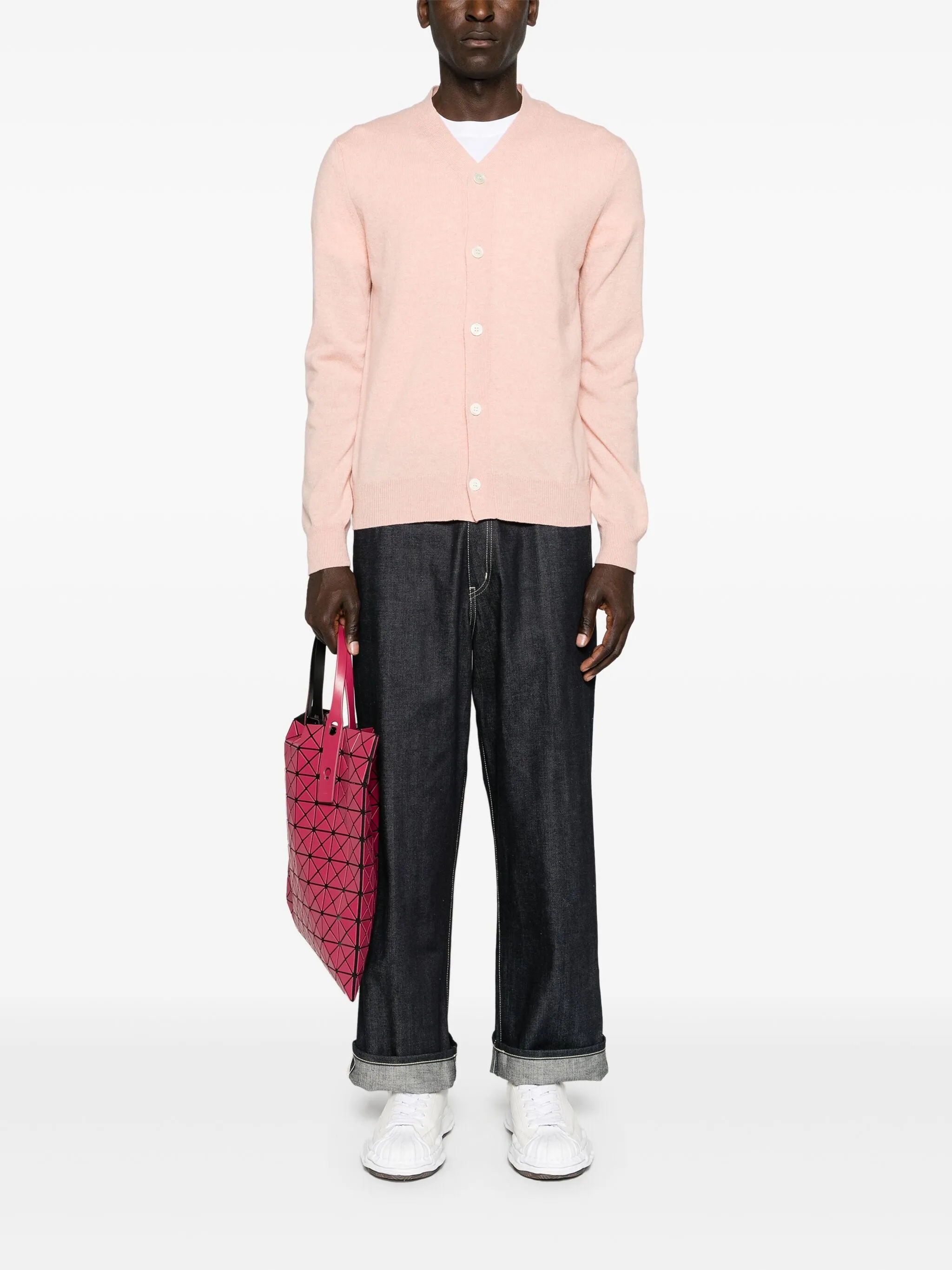Unisex Knit Cardigan - Light Pink