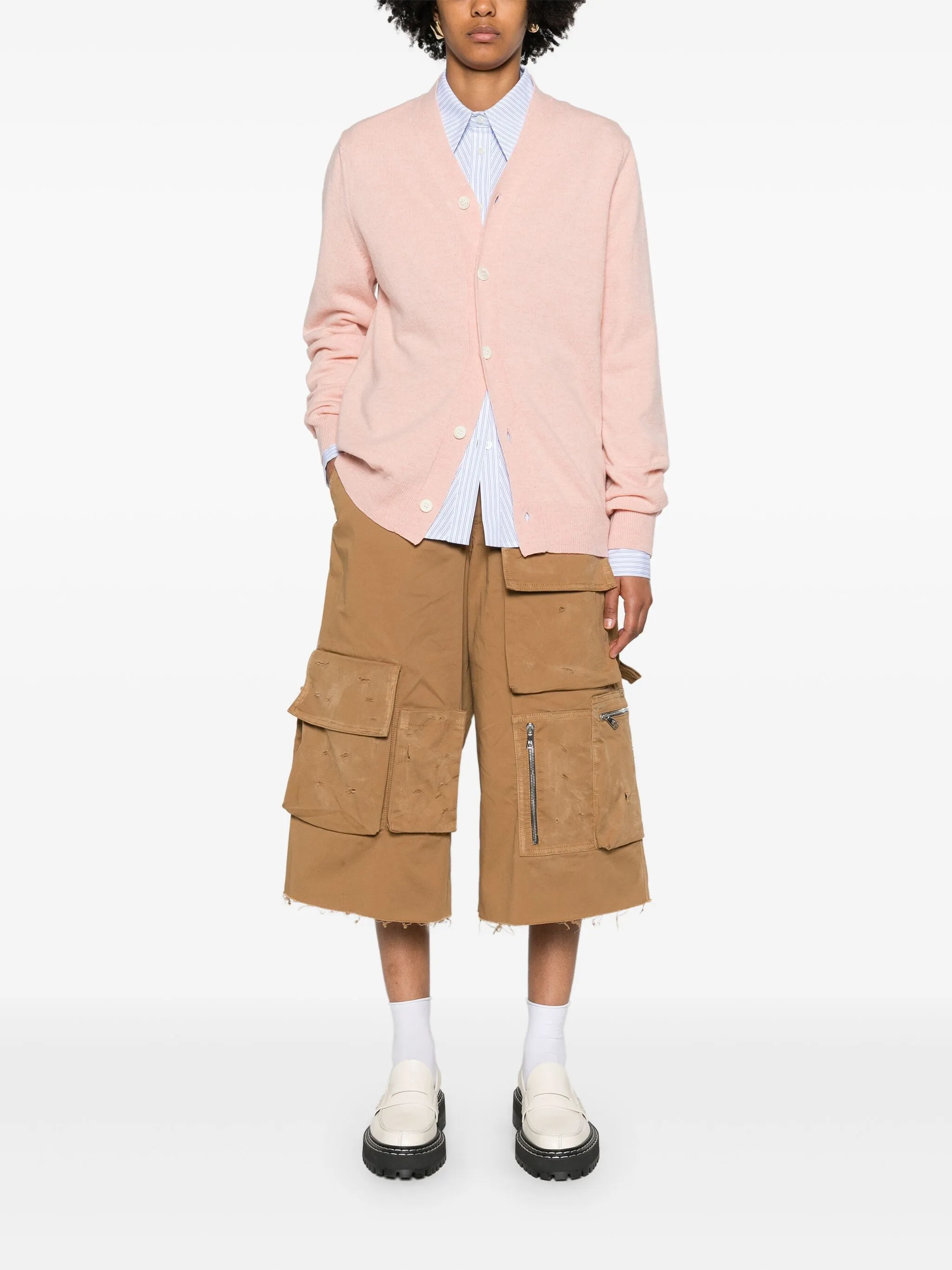 Unisex Knit Cardigan - Light Pink