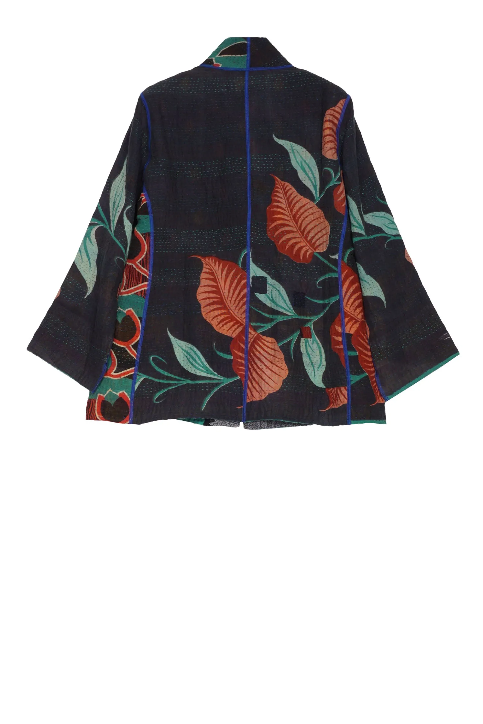 VINTAGE COTTON KANTHA SHORT JACKET - cv4007-0281l -