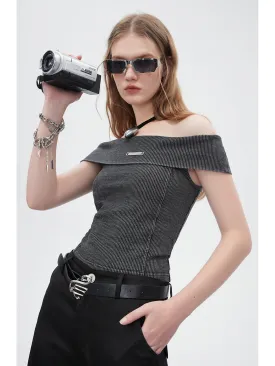 WESAME LAB KNITTED DRAWSTRING ELASTIC SHOULDER JACKET