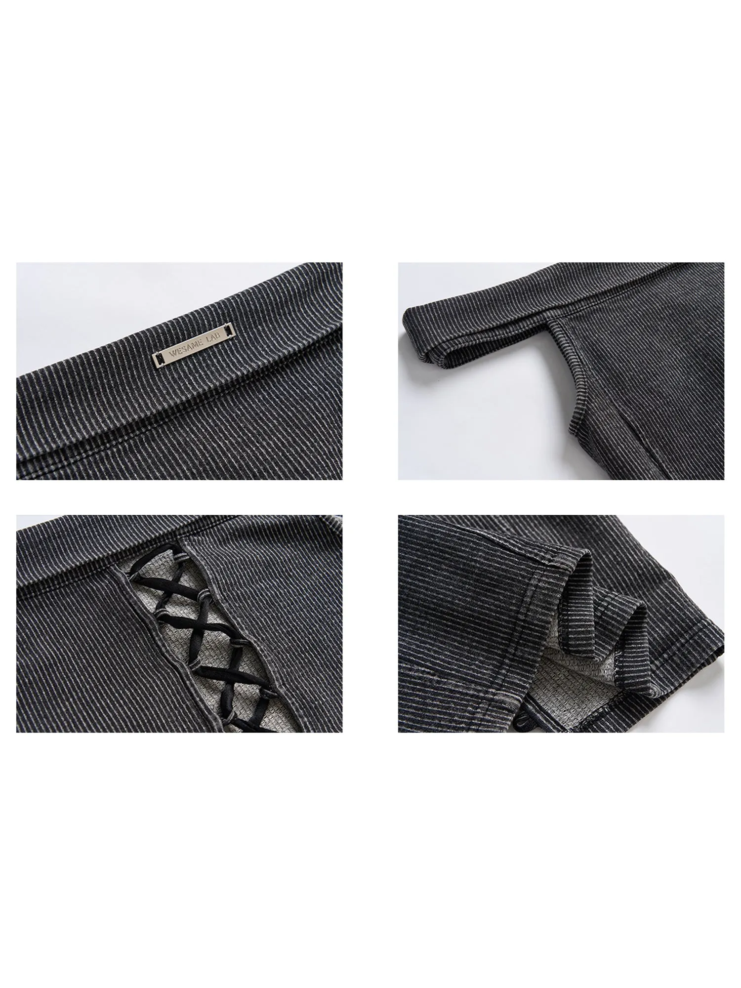 WESAME LAB KNITTED DRAWSTRING ELASTIC SHOULDER JACKET