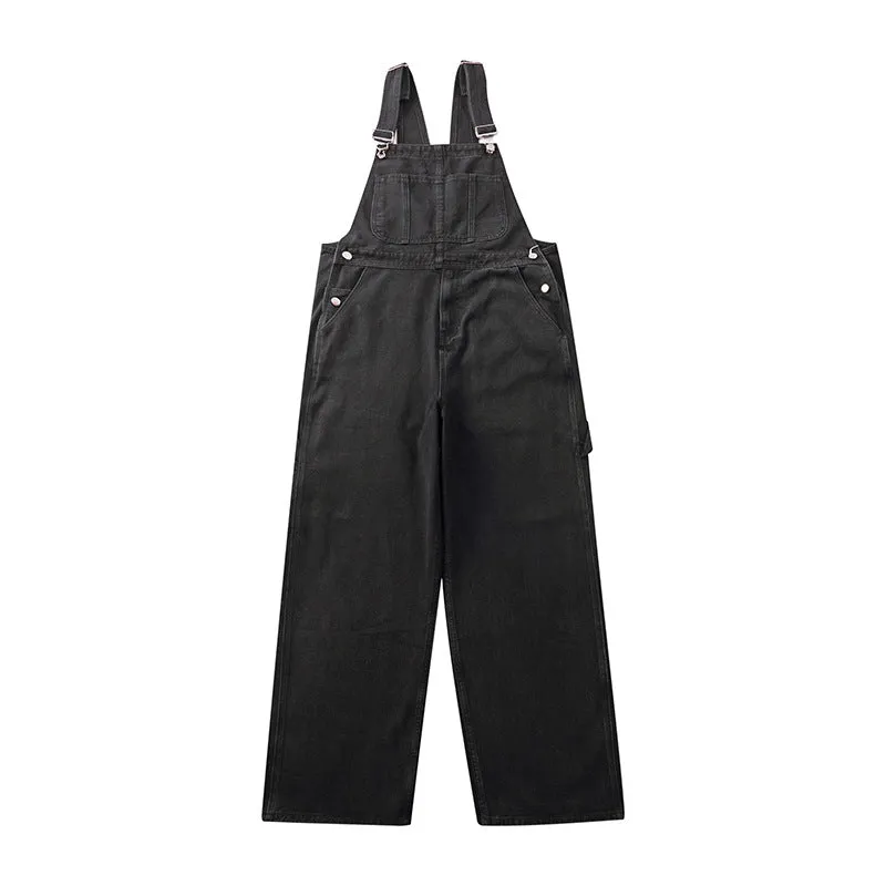Wjczt 90s streetwear Oeeta Jeans Autumn American Style Overalls Men's Denim Overalls Women's Loose Denim Jumpsuit