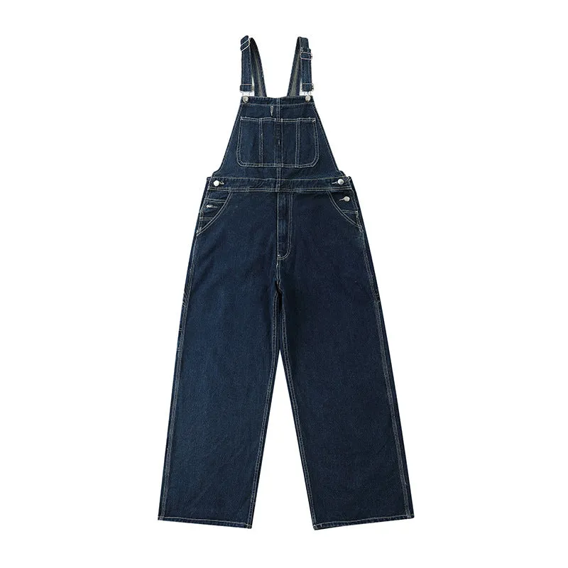 Wjczt 90s streetwear Oeeta Jeans Autumn American Style Overalls Men's Denim Overalls Women's Loose Denim Jumpsuit