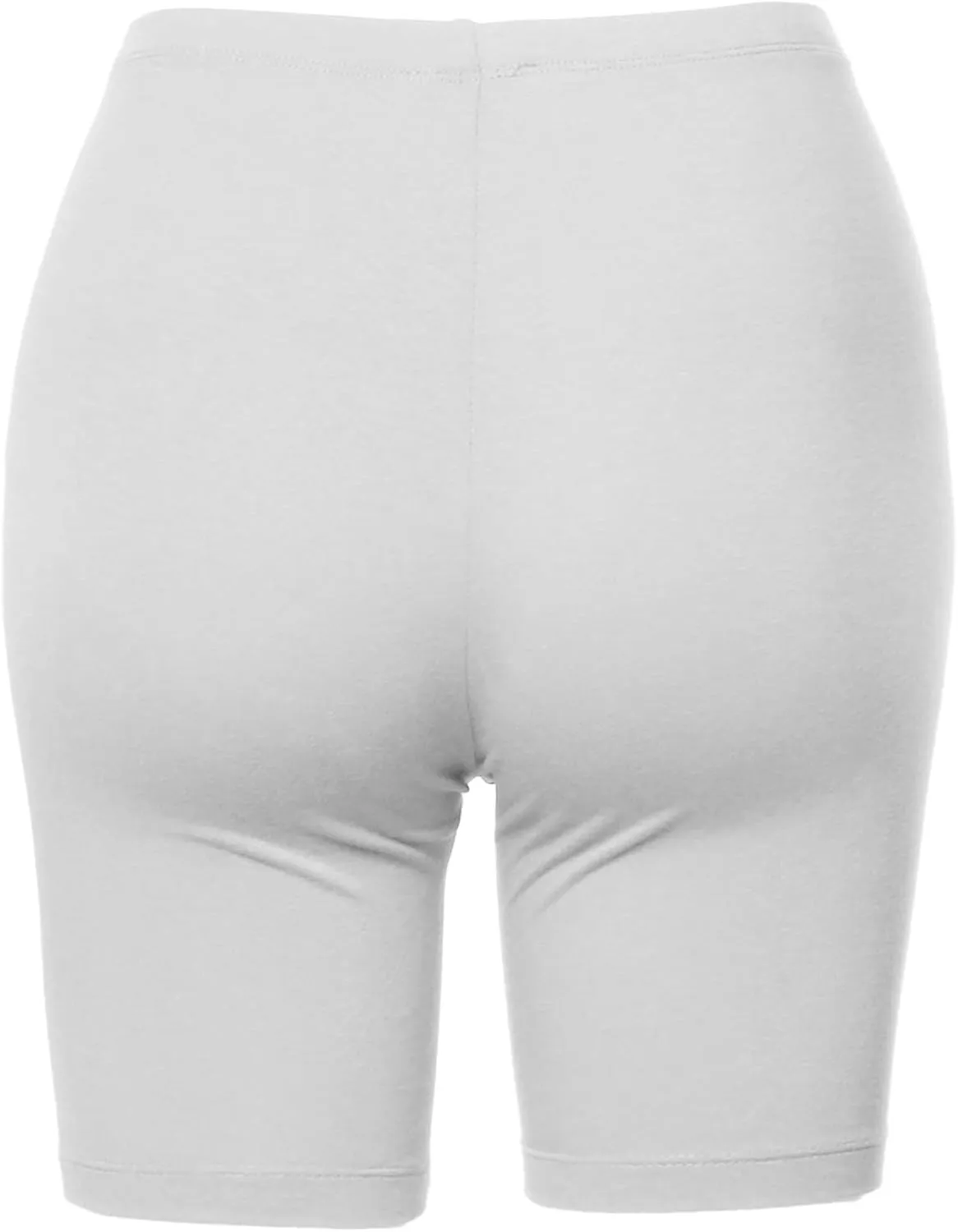 Women's Basic Solid Premium Cotton Mid Thigh High Rise Biker Bermuda Shorts
