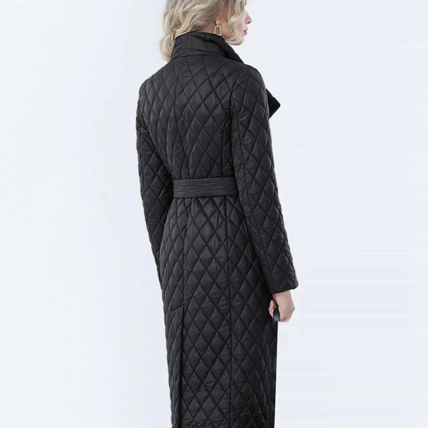 Womens Down Jackets Long Quilted Lightweight Puffer Coat Windproof Warm 2024 Winter Jacket Trendy Casual Outerwear Belt