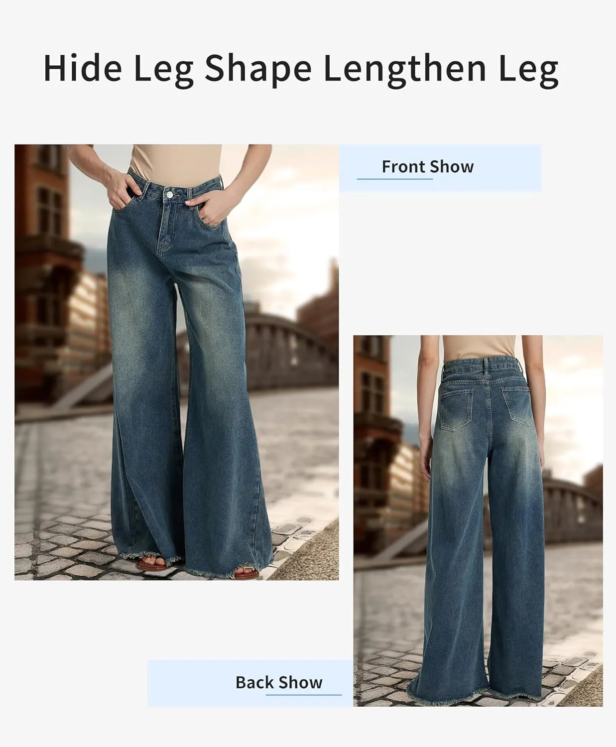 Womens High Waisted Wide Leg Jeans for Women Baggy Loose Fit Straight Leg Denim Pants Boyfriend Jeans for Women