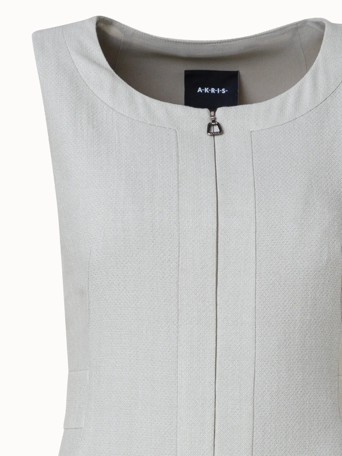 Wool Viscose Crêpe Double-Face Midi Dress