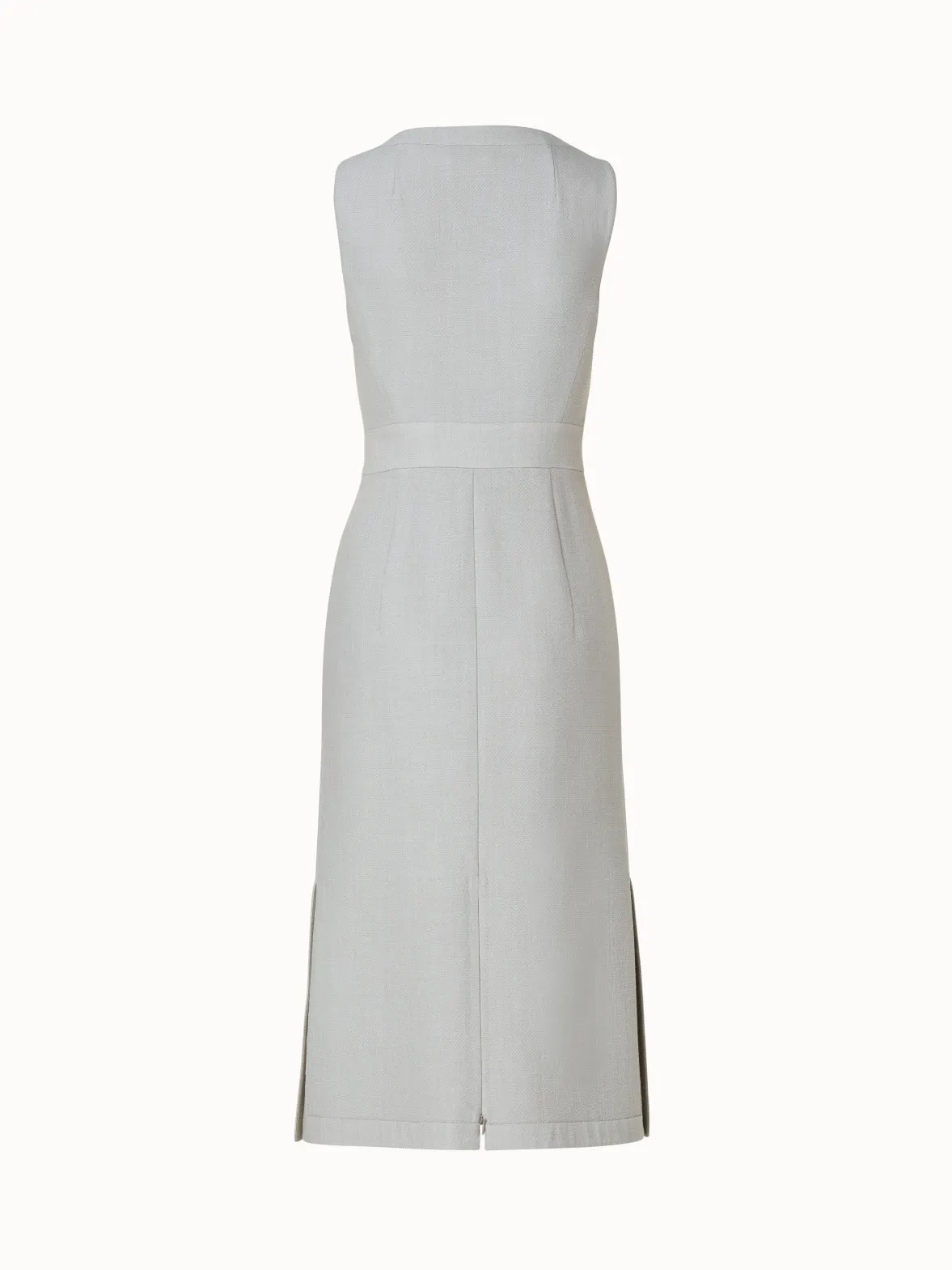 Wool Viscose Crêpe Double-Face Midi Dress