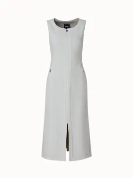 Wool Viscose Crêpe Double-Face Midi Dress
